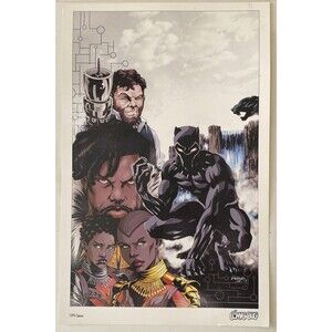 Black Panther 11x17 Art Print Signed Raleigh 125/200 The Comic Bug Marvel MCU